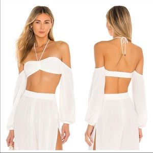 Tularosa x Revolve Orin Crop Top in Ivory